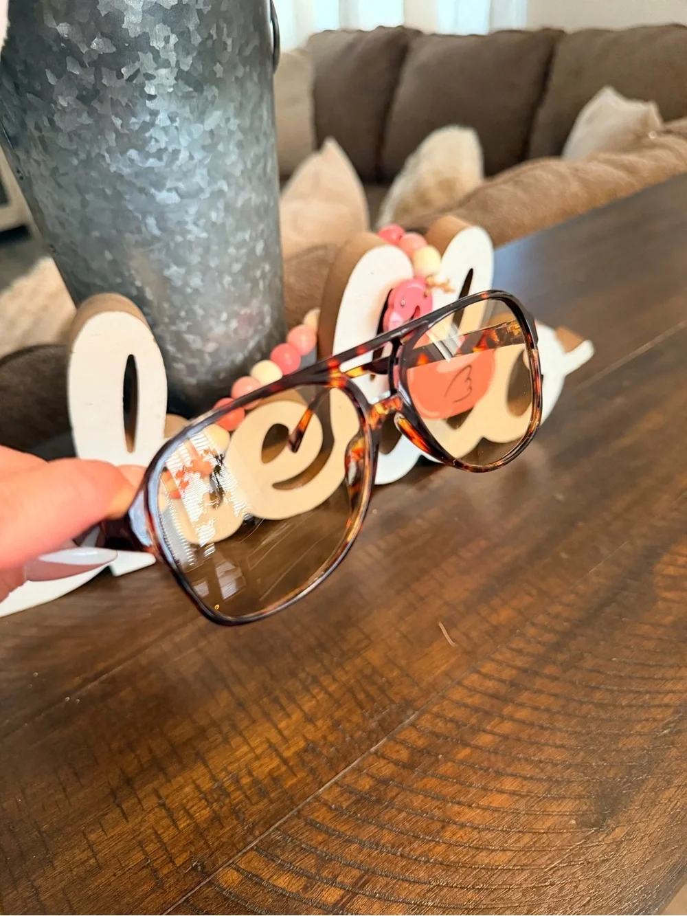 Tortoiseshell Aviator Sunglasses - Brown Gradient Lenses
